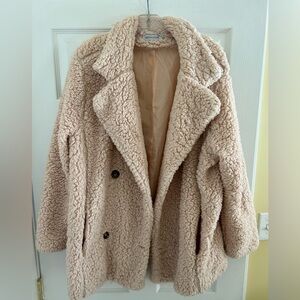 Miss Look Sherpa Teddy Light Coat - XXL Pink